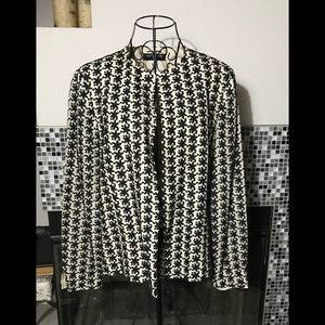 Jones New York Black and White Print Blazer